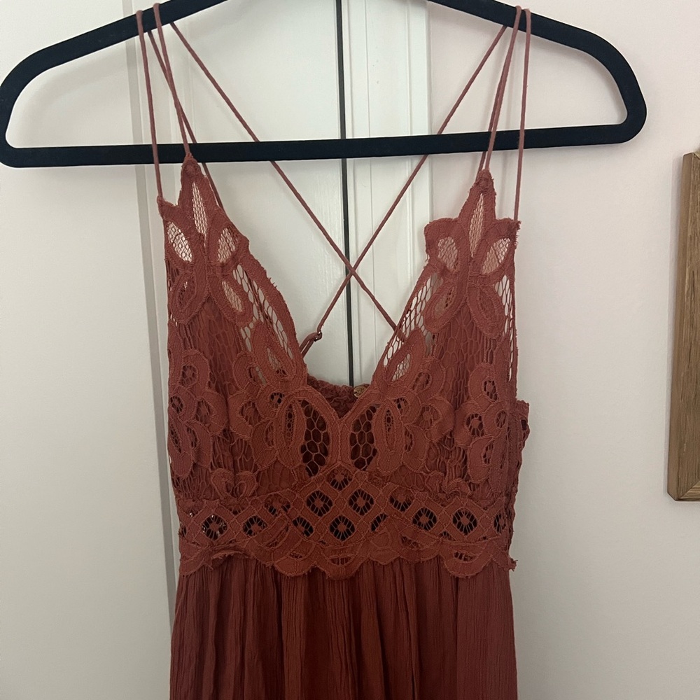 Free People Adella Maxi Slip Dress - Copper